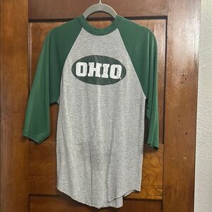 Green and Gray Long Sleeve Raglan Tee